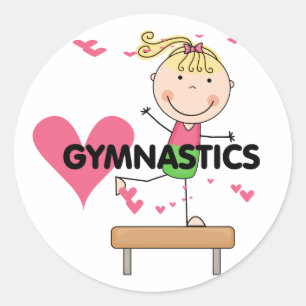 Sticker Rond GYMNASTIQUE - T-shirts blonds de faisceau