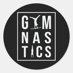 Sticker Rond Gymnastique Unven Bars Hopper Acrobat Mat Gymnaste