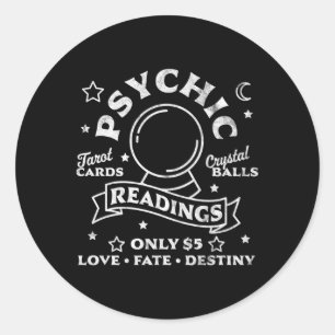 Sticker Rond Gypsy Fortune Teller Lectures Psychiques Tarot Cry