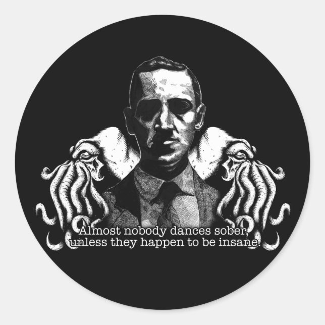 Sticker Rond H.P. Lovecraft Cthulu (Devant)