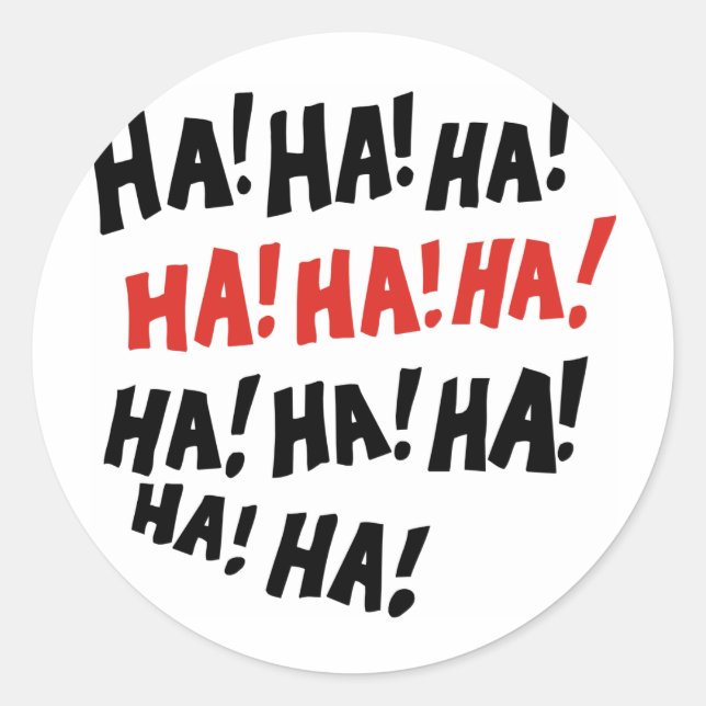 Sticker Rond Ha Ha Ha (Devant)