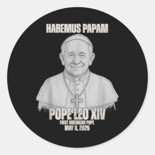 Sticker Rond Habemus Papam Pape Leo Xiv