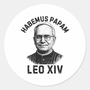 Sticker Rond Habemus Papam Pape Leo Xiv