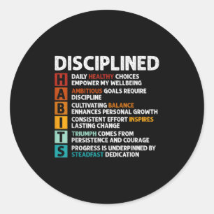 Sticker Rond Habits Définition Citations Motivationnelles Affir