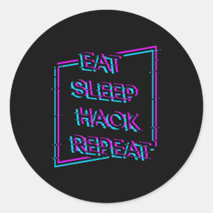 Sticker Rond Hack The Planet