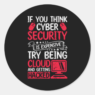 Sticker Rond Hacker Blanc Pour Le Cyber-Guerrier Et Hacker Éthi