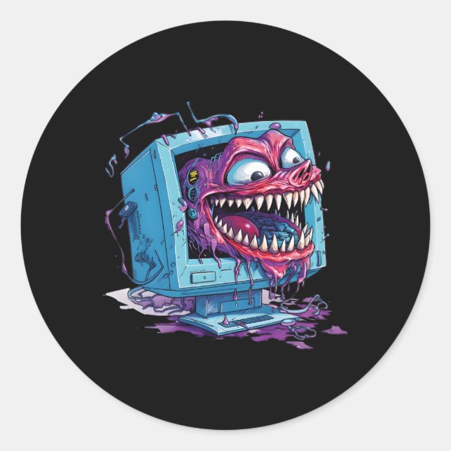 Sticker Rond Hacker Blanc Pour Le Cyber-Guerrier Et Hacker Éthi (Devant)