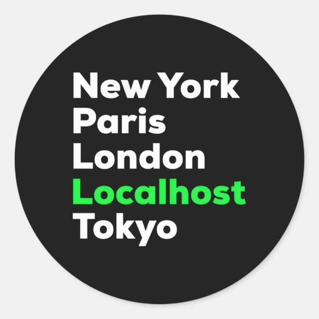 Sticker Rond Hacker Cybersécurité Pentester Localhost (Devant)