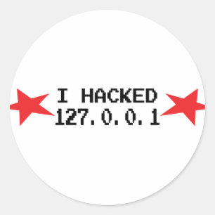 Sticker Rond hacker i hacked 127.0.0.1