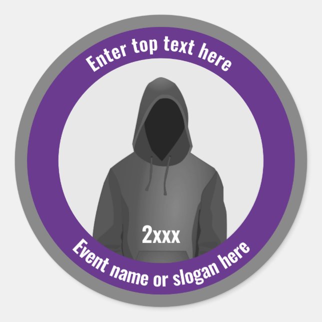 Sticker Rond Hacker IT & Cyber Security avec son propre texte s (Devant)