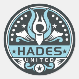 Sticker Rond Hades United Logo Navy Blue