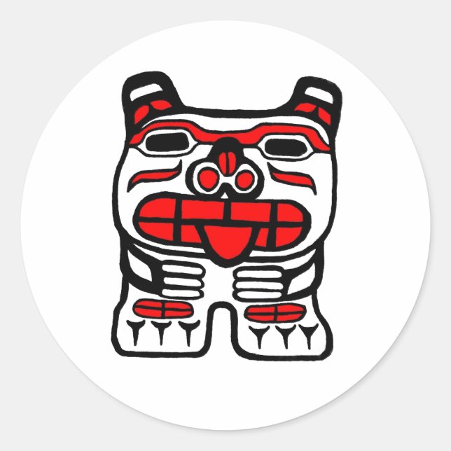 Sticker Rond Haida Bear (Devant)