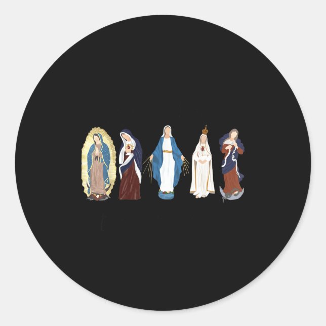 Sticker Rond Hail Mary Full Of Grace, Blessed Virgin Mary, Bibl (Devant)