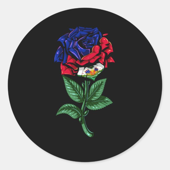 Sticker Rond Haïti Drapeau haïtien (Devant)