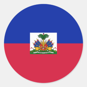 Sticker Rond Haiti flag 