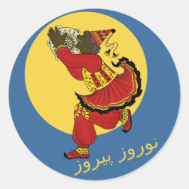 Sticker Rond Haji Pirooz Ciel bleu Nouvel An persan