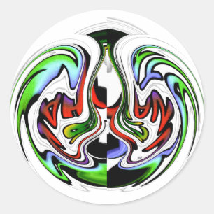 Sticker Rond Hakuna Matata avec tourbillon et dégradations Abst