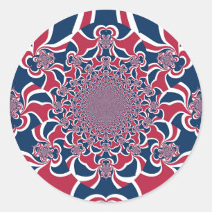 Sticker Rond Hakuna Matata Cadeaux tendance rouge et bleu.jp