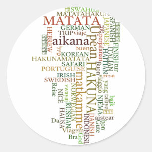 Sticker Rond Hakuna Matata Global Word Cloud Art
