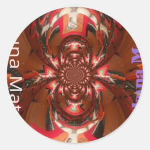 Sticker Rond Hakuna Matata Halloween Masque Kaleidoscope Abstra