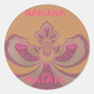 Sticker Rond Hakuna Matata Joyeux Noël joli coeur design