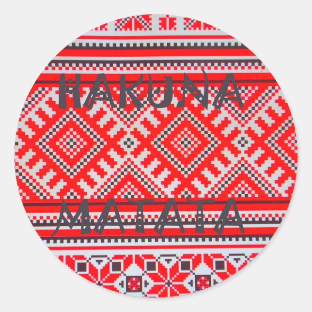 Sticker Rond Hakuna Matata - Pas de soucis Collection d'Art Swa (Devant)