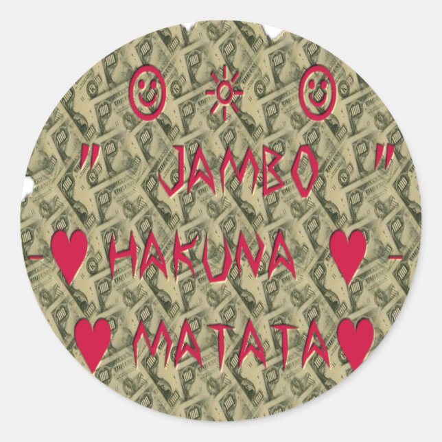 Sticker Rond Hakuna Matata Talk Argent Art Design (Devant)