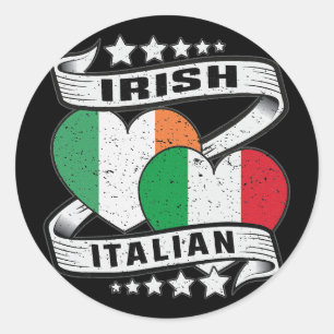 Sticker Rond Half Irish Half Italian Irish Italian Flag