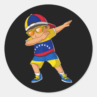 Sticker Rond Half Venezuelan Ukrainian Boy Venezuela Ukraine Fl
