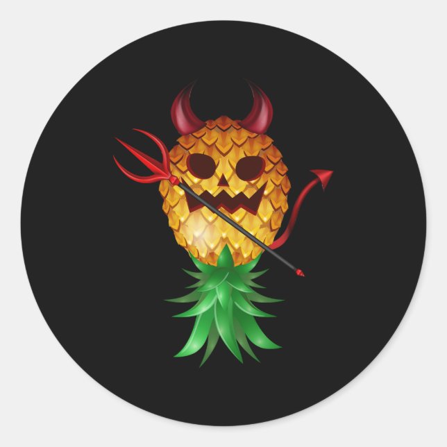 Sticker Rond Hallo Devil Horn Hallo (Devant)