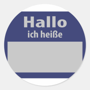 Sticker Rond hallo, symbole ich heisse