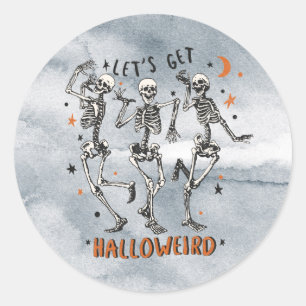 Sticker Rond Hallobizarres - Skeletons Danser