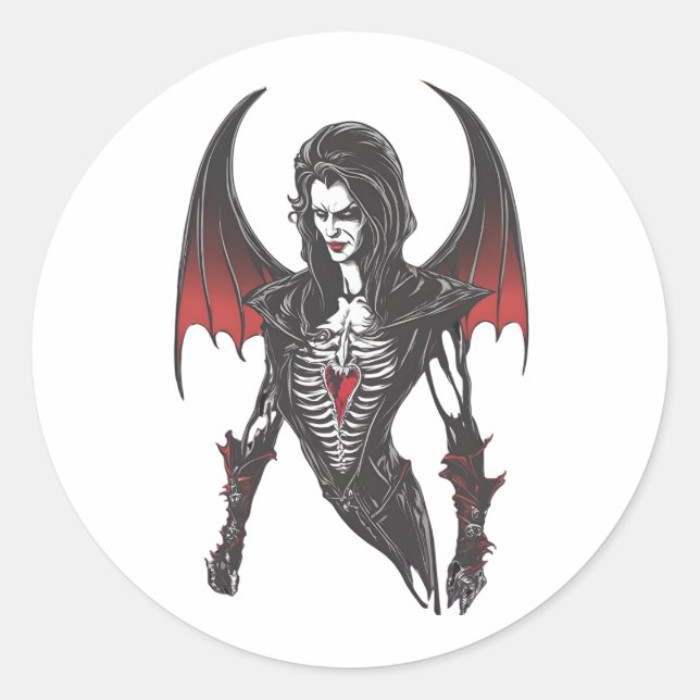 Sticker Rond Halloween 6 vampires, idiot, vampire terrifiant, t (Devant)