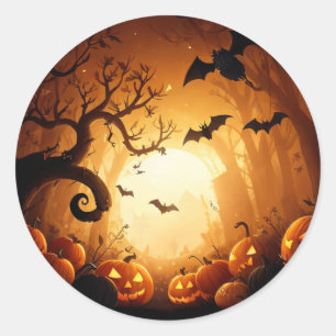 Sticker Rond Halloween/automne/automne/automne/Citrouille