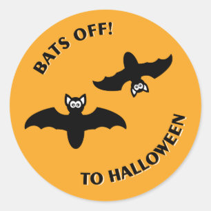 Sticker Rond Halloween Bats Orange
