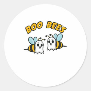 Sticker Rond Halloween Boo Bees Honey Bee Ghost Funny Bee