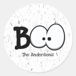 Sticker Rond Halloween Boo Crazy Eyes