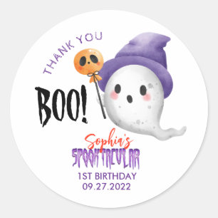 Sticker Rond Halloween Boo Spooktacular Ghost Favoriser