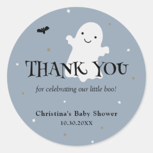 Sticker Rond Halloween Boy Baby shower Merci Favoriser