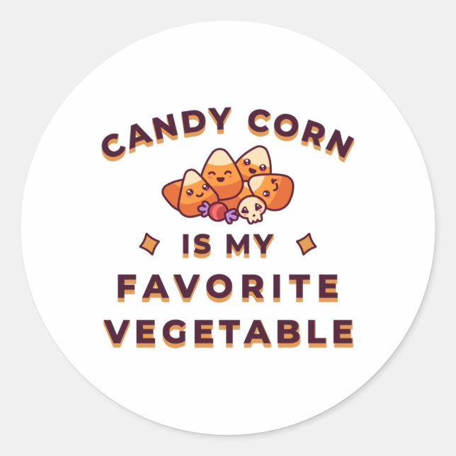 Sticker Rond Halloween Candy Corn (Devant)