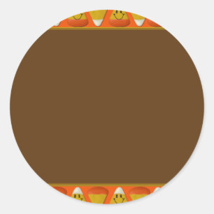 Sticker Rond Halloween Candy Corn
