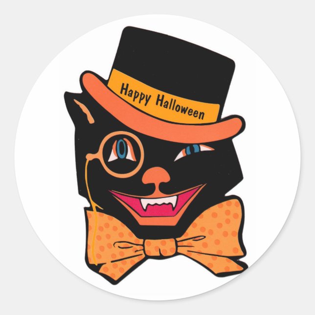 Sticker Rond Halloween cat (Devant)