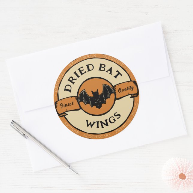Sticker Rond halloween chauve-souris (Enveloppe)