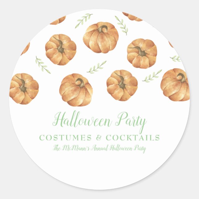 Sticker Rond Halloween citrouille (Devant)