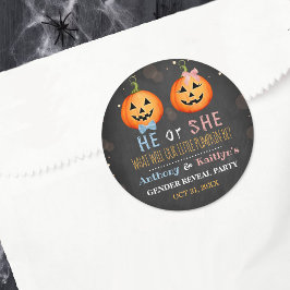 Sticker Rond Halloween Citrouille Genre Revela Party