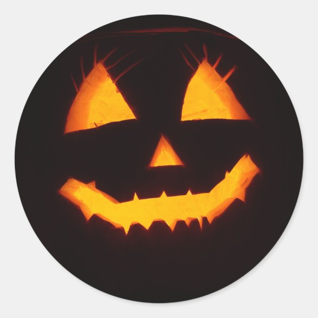 Sticker Rond Halloween Citrouille Ghost (Devant)