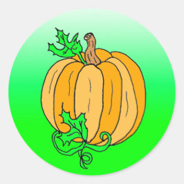 Sticker Rond Halloween Citrouille Lime Green Automne saison