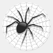 Sticker rond Halloween classique/araignée et Web