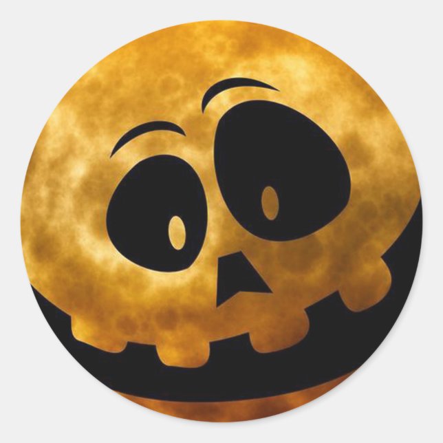 Sticker rond Halloween classique/Face Déplaisante (Devant)