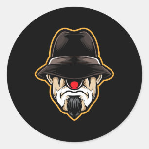 Sticker Rond Halloween Clown Cholo Gangster